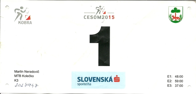CESOM 2015 štartovné číslo